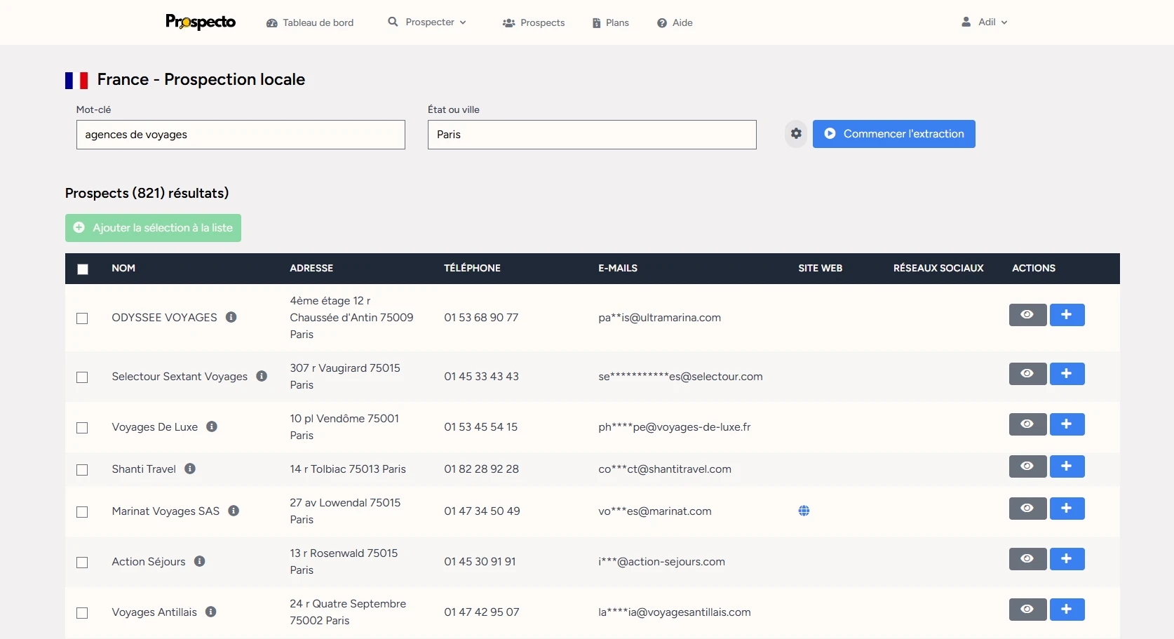 Interface Prospecto